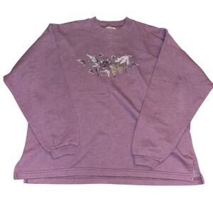 Vintage | Large | Northern Treasures | Reflections | Floral Print‎ Crewneck